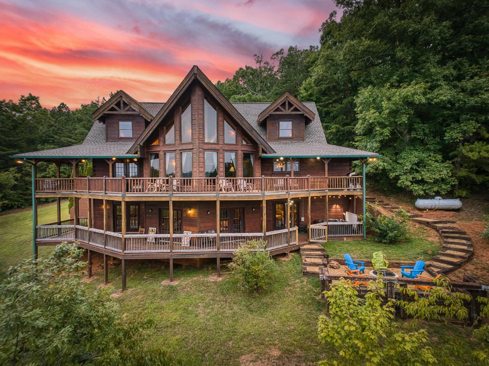 Sky High Lodge By Bk Stays. Large Cabin. Amazing Views. Game Room. Jacuzzi. Six Bedrooms. Sleeps 12 Blue Ridge Bagian luar foto